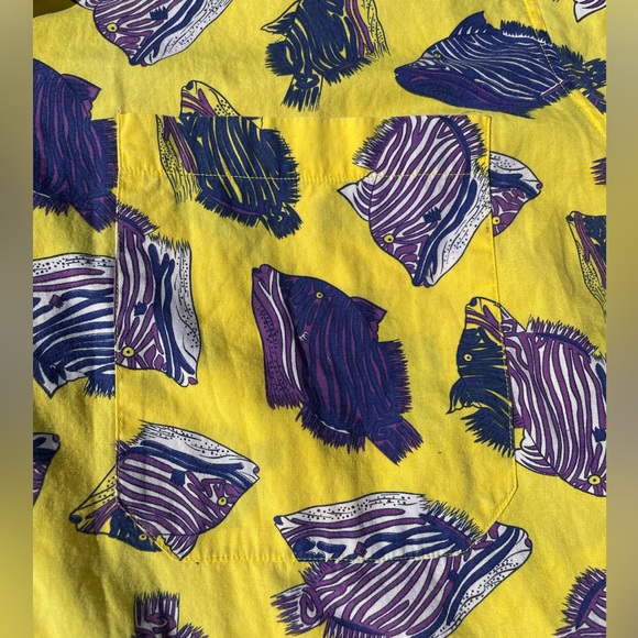 Vintage 90s Basic Elements Button Down funky Shirt Medium on trend oversized fit - Picture 5 of 9